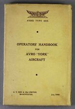 AVRO YORK OPERATORS HANDBOOK TYPE 685 AIRCRAFT JULY 1946 BOAC RAF A V ROE picture