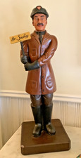 Vtg Lg 22” Sculpture Butler Driver with NO SMOKING Sign, Plaster by Hand, Unique picture