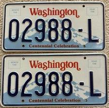 Gorgeous Unused Pair Of 1987-1988-1989-1990 Washington Truck License Plates picture