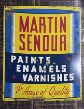 Rare Vintage 1950’s Martin Senour Paints Tin Metal Advertising Sign Collectible picture
