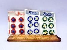 18 Pcs Czech Glass Buttons 3 Original Cards Yellow Red Green Edelweiss Kepa M picture