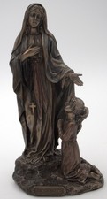 Veronese Design Our Lady of Lourdes Mary St Bernadette Resin Cold Cast Bronze 8