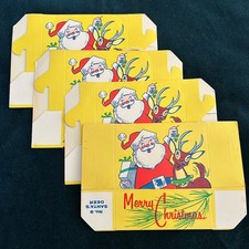 Vintage  Christmas Cookie Candy Gift Boxes Set (4)  Santa Reindeer New Old Stock picture