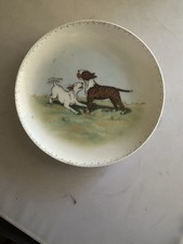 Vintage Mary Jung Bull Terrier Dog Plate Hand Painted & Signed 1983 picture
