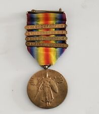 Antique WW1 4-Bar Victory Medal The Great War for Civilization  picture