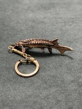 Beluga Chaviar Fish Figure Locket Keychain Cast Bronze picture