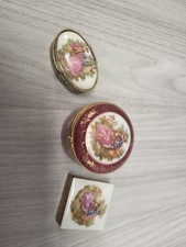 Limoges Vintage Job Lot 3 Trinket Pill Ring Boxes Job Lot. PS picture