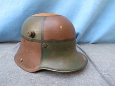 WWI GERMAN CAMOUFLAGE 1916 / 1917 HELMET SI 62 GREEN/BROWN/OCHRE SUPER NICE picture
