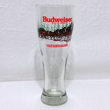 Vintage 1992 Budweiser Clydesdales Christmas Pilsner Beer Glass King of Beers picture