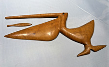 Vintage 1960's Taverneau Wood Pelican Wall Hanging w/Fish in Mouth - Very Rare picture