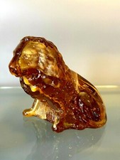 Vintage Imperial Glass Caramel Slag Lion Figurine picture