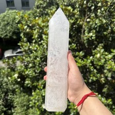 4.2LB A+ Large Natural Clear Quartz With Rutilated Quartz Obelisk Crystal Tower picture
