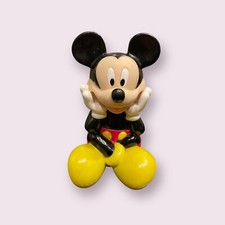 Vintage Walt Disney Mickey Mouse Plastic Coin Piggy Bank With Stopper picture