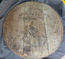 1870s Kentucky Whiskey Oak Barrel Head/Lid Miller Stewart Old Bourbon picture