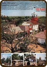 1961 SIX FLAGS OVER TEXAS Amusement Park Vntg-Look DECORATIVE REPLICA METAL SIGN picture