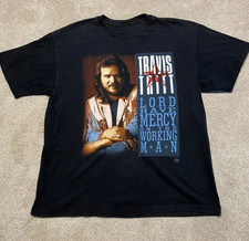 Vintage Travis Tritt Large Black Country Music 90s USA T-Shirt All picture