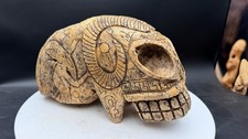 Massive Glowing Ancient Geopolymer Horned Skull Anubis From Tula Hidalgo Ojuelos picture