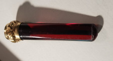 Vintage Art Deco WDC Cigarette Holder Cherry Amber Bakelite & Gold Tone end picture