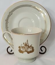 Vtg Walt Disney World Tea Cup & Saucer Cinderella Castle White/Gold 1970s EUC  picture