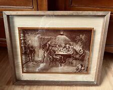 Vintage Frederick Remington Photo On Glass Lucid Lines Cheating Poker 1974 picture