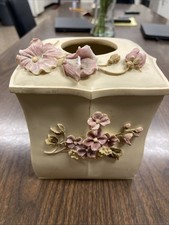 Vintage Veratex Ceramic Floral Sabrina Bath Tissue Box Cover picture