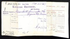 Kountze Brothers 120 Broadway Related 1889 Gold Bullion Assay & Receipt Scarce picture