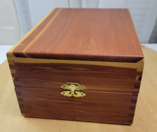 VTG Dovetail Wooden Cedar Keepsake/Trinket Box 8.5