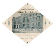 1890s West End School NYC Commencement Program Die Cut Folding Photo Armory Rare picture
