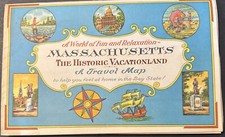 Massachusetts Historic Vacation Land A Travel Map 1964 picture