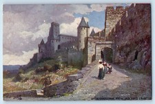 Aude Occitanie France Postcard Carcassonne Ascent of the Gate c1910 Tuck Art picture