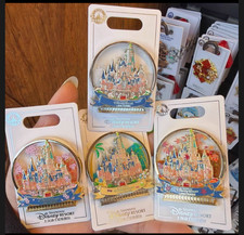 Authentic 2026 Shanghai Disneyland Castle Four Seasons Quicksand Glitter Pin  picture