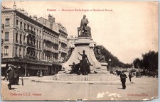 Valence France Monument Emile Augier C.1910s Sepia Posted Stamp Cancel Postcard picture