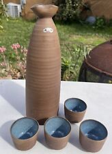 Art Pottery Sake Set, Art China, Made in Japan, 5 Pieces NEW picture