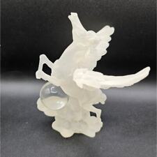 Vintage Pegasus Unicorn Figurine White Crystal Ball Whimsical Glass picture