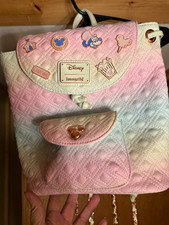 Loungefly Disney Mickey Mouse Pastel Quilted Mini Backpack Pins Included picture