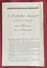 Hans KNAPPERTSBUSCH debut Vienna Philharmonic Orchestra Salzburg 1929 picture