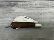 Vintage SHEFFIELD England Hawkbill Wooden  Scales Folding Pocket Knife picture