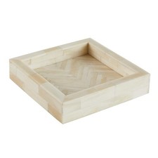 White Square Tray Stylish Accent Designed To Place Soaps, Bottles & Trinkets picture