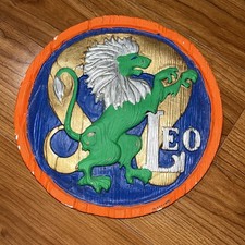 Vintage 1970’s LEO the Lion Astrological Sign Plaster Chalkware Wall Plague picture