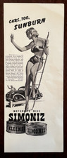 1937 SIMONIZ Bikini Girl Vintage Print Ad Pin Up Car Sunburn picture