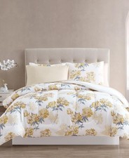 Hallmart Collectibles Yellow Clarissa Floral Reversible 8-Pc Full Comforter Set picture