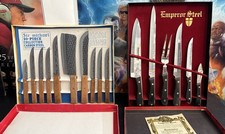 Vintage Cutlery Set Lot Sir Michael 10Pc Carbon Steel & Emperor Steel 6Pc Boxed picture