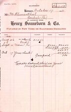 Henry Sonneborn & Co 1912 Billhead Billhead Receipt Invoice Carlisle PA picture