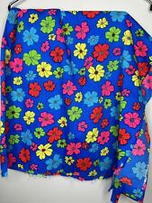VTG THC Hawaiian Textiles Bright Floral Fabric 60s 70s Psychedelic 3 Yards Rare picture