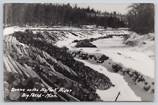 RPPC Big Falls, Minnesota, Scene On The Big Fork River A673 picture