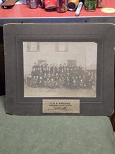 Vintage 1908 Harrisburg PA P.RR Advertising Railroad Station Cabinet Photo Sign picture
