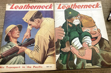 WWII ERA-THE LEATHERNECK MARINE MAGAZINE-MAY 1944 & SEPTEMBER 1945-COMPLETE-NEAT picture
