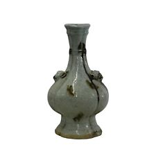 Chinese Ru Ware Light Gray White Celadon Glaze Ceramic Vase ws252 picture