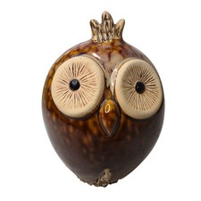 Vintage Owl Figurine Studio Pottery Ceramic Glazed 8 Inch Tall & Heavy picture