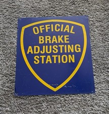 Vintage Grove Sign Co Porcelain Enamel Brake Adjusting Station Sign Gas Oil picture